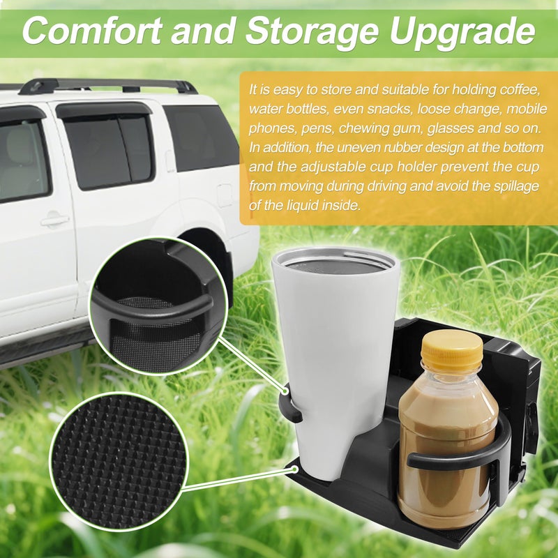 State Warehouse Cup Holder Fits for Pathfinder 2005-2012, Xterra 2005-2015, Frontier 2005-2019 REA Replace for 96965-ZP00A Rear Seat Center Console Box- Black - Image 5
